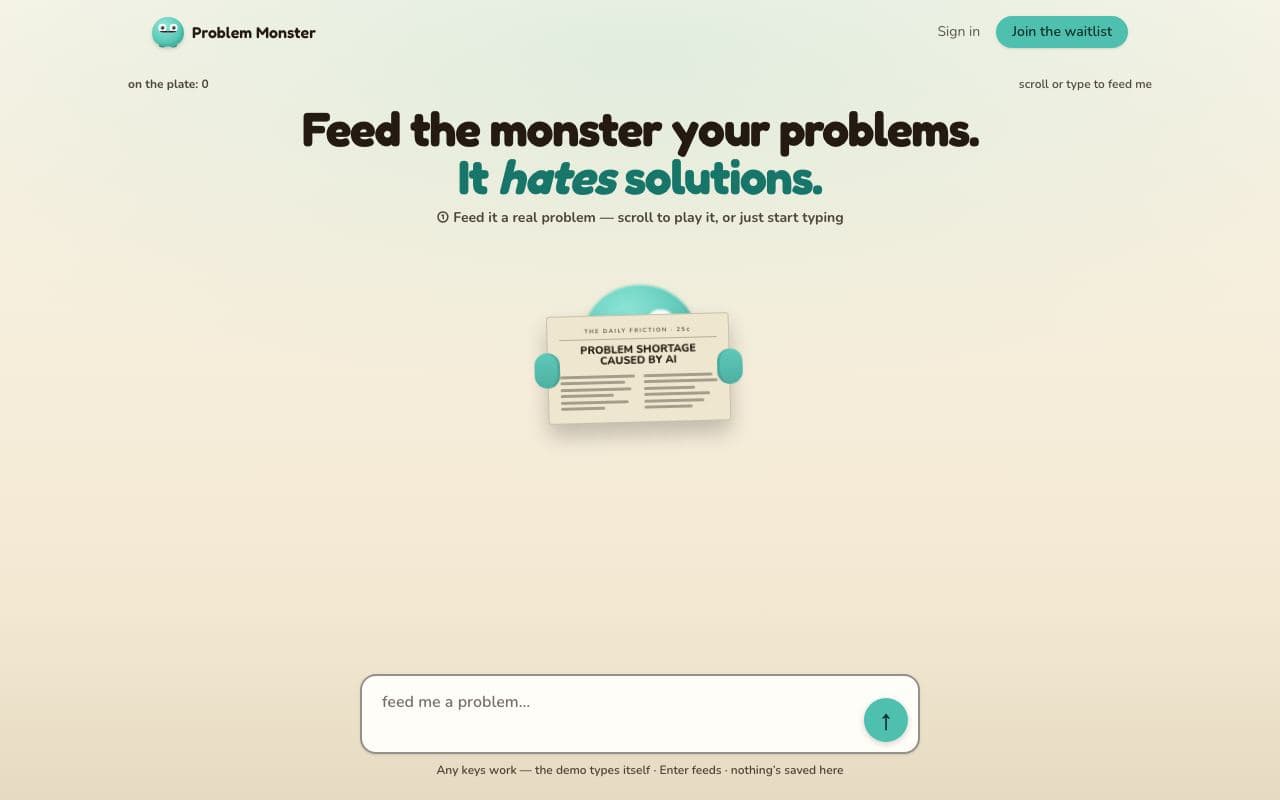PROBLEMMONSTER.APP — site preview